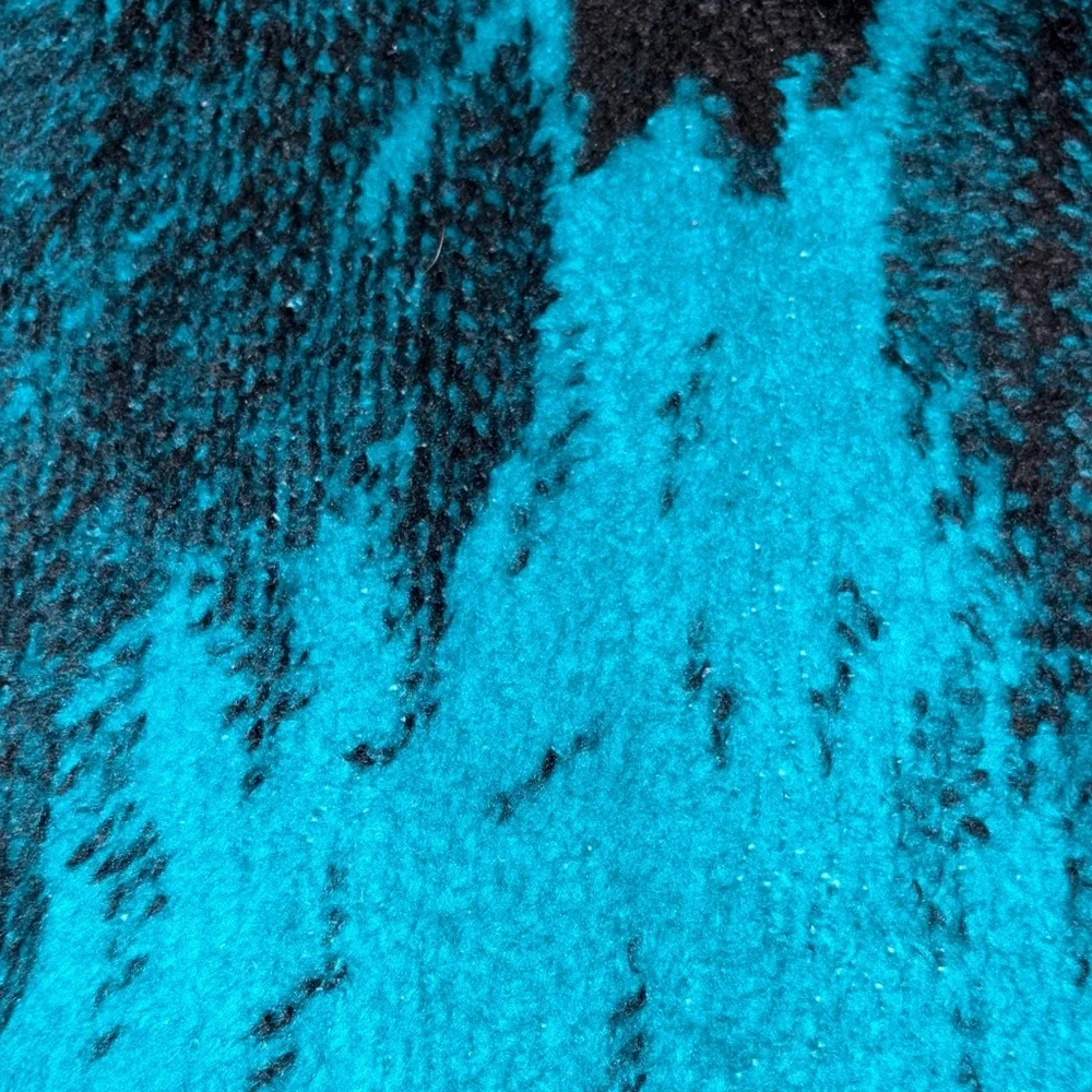 Vintage Gently Loved Reversible Lion Blanket Teal&Black By San Marcos